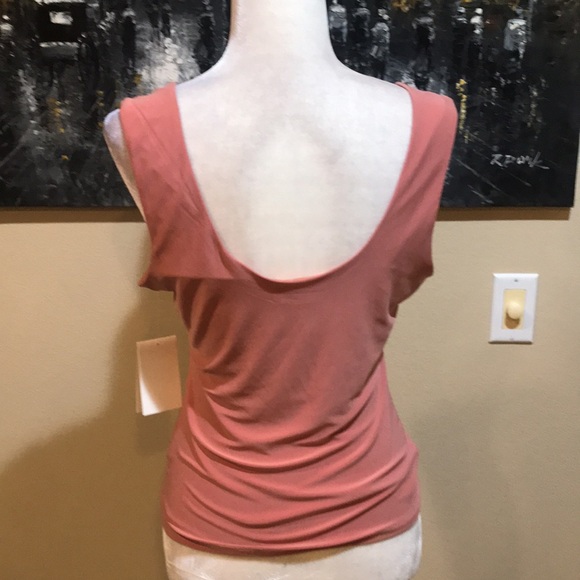 NWT Meraki Salmon Colored Square Neckline Low Back Fully Lined Tank Top-Size M - Picture 3 of 6